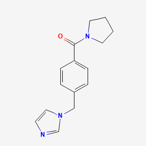 molecular formula C15H17N3O B7506422 [4-(Imidazol-1-ylmethyl)phenyl]-pyrrolidin-1-ylmethanone 