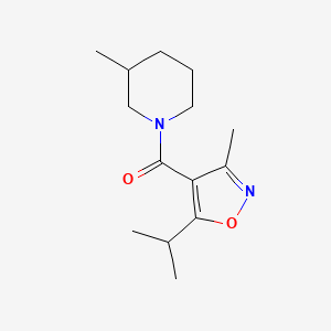 molecular formula C14H22N2O2 B7506435 (3-Methylpiperidin-1-yl)-(3-methyl-5-propan-2-yl-1,2-oxazol-4-yl)methanone 