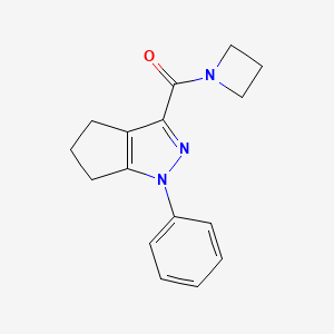 molecular formula C16H17N3O B7506462 azetidin-1-yl-(1-phenyl-5,6-dihydro-4H-cyclopenta[c]pyrazol-3-yl)methanone 