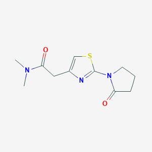 molecular formula C11H15N3O2S B7506474 N,N-dimethyl-2-[2-(2-oxopyrrolidin-1-yl)-1,3-thiazol-4-yl]acetamide 