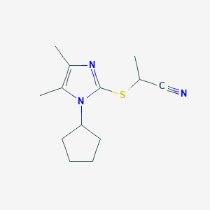 2-(1-Cyclopentyl-4,5-dimethylimidazol-2-yl)sulfanylpropanenitrile