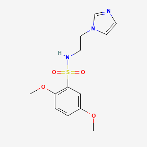 molecular formula C13H17N3O4S B7506522 N-(2-imidazol-1-ylethyl)-2,5-dimethoxybenzenesulfonamide 
