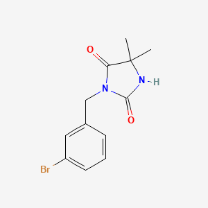 molecular formula C12H13BrN2O2 B7506567 3-[(3-Bromophenyl)methyl]-5,5-dimethylimidazolidine-2,4-dione 