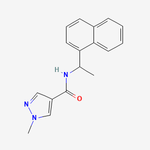 molecular formula C17H17N3O B7506573 1-methyl-N-(1-naphthalen-1-ylethyl)pyrazole-4-carboxamide 