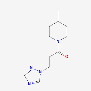 molecular formula C11H18N4O B7506583 1-(4-Methylpiperidin-1-yl)-3-(1,2,4-triazol-1-yl)propan-1-one 