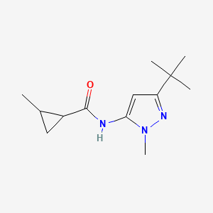 molecular formula C13H21N3O B7506587 N-(5-tert-butyl-2-methylpyrazol-3-yl)-2-methylcyclopropane-1-carboxamide 