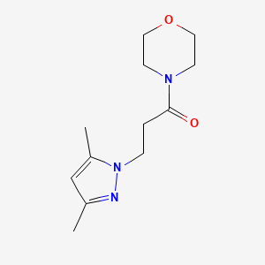 molecular formula C12H19N3O2 B7506588 3-(3,5-Dimethylpyrazol-1-yl)-1-morpholin-4-ylpropan-1-one 
