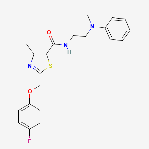 molecular formula C21H22FN3O2S B7506640 2-[(4-fluorophenoxy)methyl]-4-methyl-N-[2-(N-methylanilino)ethyl]-1,3-thiazole-5-carboxamide 