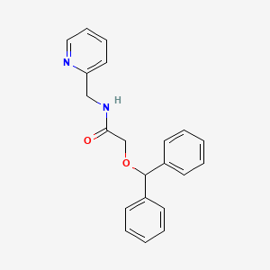 molecular formula C21H20N2O2 B7506644 2-benzhydryloxy-N-(pyridin-2-ylmethyl)acetamide 