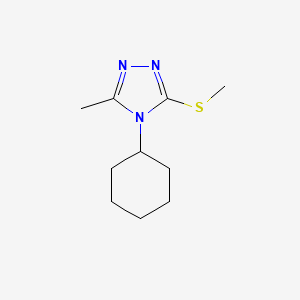 molecular formula C10H17N3S B7506649 4-Cyclohexyl-3-methyl-5-methylsulfanyl-1,2,4-triazole 