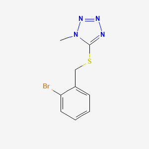 molecular formula C9H9BrN4S B7506659 5-{[(2-bromophenyl)methyl]sulfanyl}-1-methyl-1H-1,2,3,4-tetrazole 
