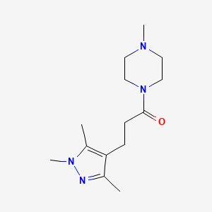 molecular formula C14H24N4O B7506697 1-(4-Methylpiperazin-1-yl)-3-(1,3,5-trimethylpyrazol-4-yl)propan-1-one 