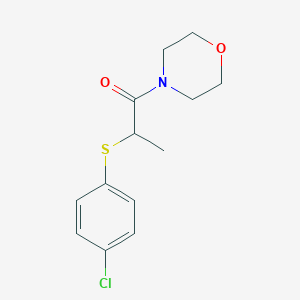 molecular formula C13H16ClNO2S B7506705 2-(4-Chlorophenyl)sulfanyl-1-morpholin-4-ylpropan-1-one 