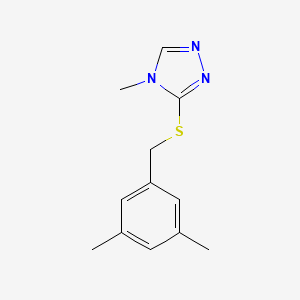 molecular formula C12H15N3S B7506732 3-[(3,5-Dimethylphenyl)methylsulfanyl]-4-methyl-1,2,4-triazole 