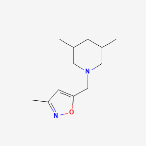 molecular formula C12H20N2O B7506746 5-[(3,5-Dimethylpiperidin-1-yl)methyl]-3-methyl-1,2-oxazole 