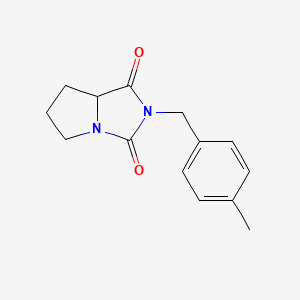 molecular formula C14H16N2O2 B7506755 2-[(4-Methylphenyl)methyl]-5,6,7,7a-tetrahydropyrrolo[1,2-c]imidazole-1,3-dione 