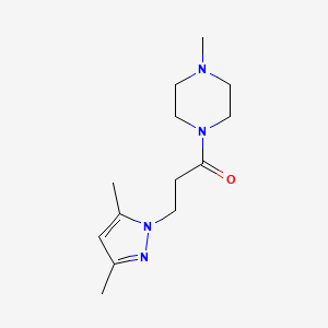 molecular formula C13H22N4O B7506761 3-(3,5-Dimethylpyrazol-1-yl)-1-(4-methylpiperazin-1-yl)propan-1-one 