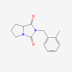 molecular formula C14H16N2O2 B7506774 2-[(2-Methylphenyl)methyl]-5,6,7,7a-tetrahydropyrrolo[1,2-c]imidazole-1,3-dione 