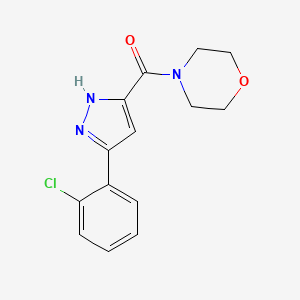 molecular formula C14H14ClN3O2 B7506824 [3-(2-chlorophenyl)-1H-pyrazol-5-yl]-morpholin-4-ylmethanone 