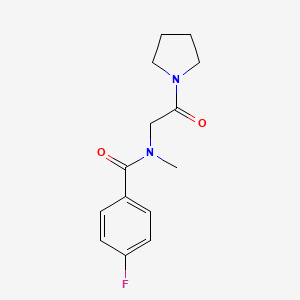 molecular formula C14H17FN2O2 B7506827 4-fluoro-N-methyl-N-(2-oxo-2-pyrrolidin-1-ylethyl)benzamide 
