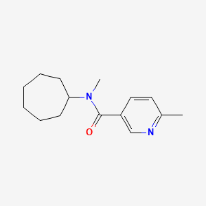molecular formula C15H22N2O B7506833 N-cycloheptyl-N,6-dimethylpyridine-3-carboxamide 