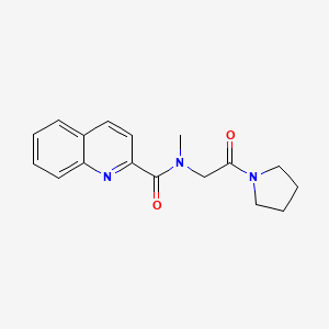 molecular formula C17H19N3O2 B7506841 N-methyl-N-(2-oxo-2-pyrrolidin-1-ylethyl)quinoline-2-carboxamide 