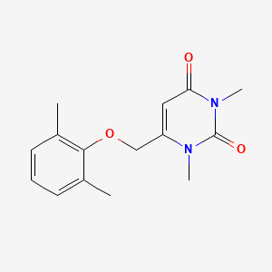 molecular formula C15H18N2O3 B7506843 6-[(2,6-Dimethylphenoxy)methyl]-1,3-dimethylpyrimidine-2,4-dione 