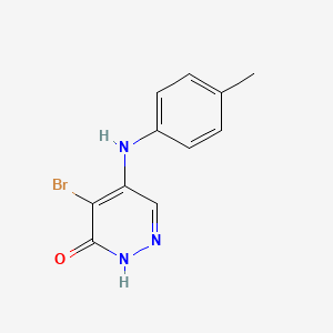 molecular formula C11H10BrN3O B7506850 5-bromo-4-(4-methylanilino)-1H-pyridazin-6-one 