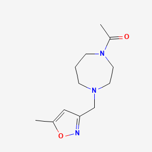 molecular formula C12H19N3O2 B7506853 1-[4-[(5-Methyl-1,2-oxazol-3-yl)methyl]-1,4-diazepan-1-yl]ethanone 