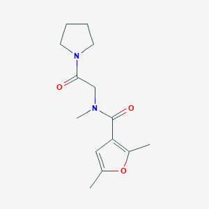 molecular formula C14H20N2O3 B7506919 N,2,5-trimethyl-N-(2-oxo-2-pyrrolidin-1-ylethyl)furan-3-carboxamide 