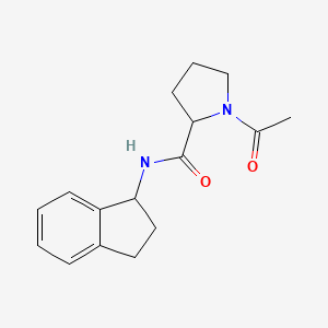 molecular formula C16H20N2O2 B7506926 1-acetyl-N-(2,3-dihydro-1H-inden-1-yl)pyrrolidine-2-carboxamide 