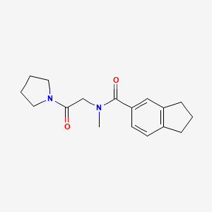 molecular formula C17H22N2O2 B7506937 N-methyl-N-(2-oxo-2-pyrrolidin-1-ylethyl)-2,3-dihydro-1H-indene-5-carboxamide 