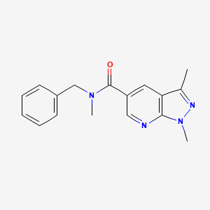 molecular formula C17H18N4O B7506966 N-benzyl-N,1,3-trimethylpyrazolo[3,4-b]pyridine-5-carboxamide 