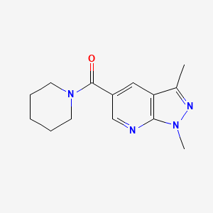 molecular formula C14H18N4O B7506995 (1,3-Dimethylpyrazolo[3,4-b]pyridin-5-yl)-piperidin-1-ylmethanone 