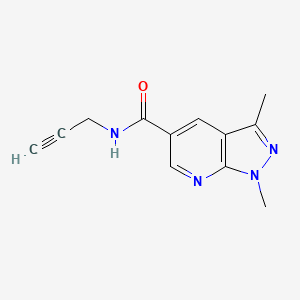 molecular formula C12H12N4O B7507020 1,3-dimethyl-N-prop-2-ynylpyrazolo[3,4-b]pyridine-5-carboxamide 