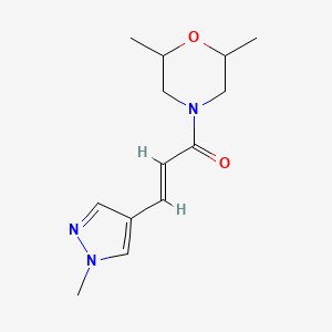 (E)-1-(2,6-dimethylmorpholin-4-yl)-3-(1-methylpyrazol-4-yl)prop-2-en-1-one