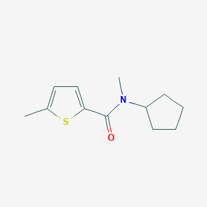 molecular formula C12H17NOS B7507061 N-cyclopentyl-N,5-dimethylthiophene-2-carboxamide 