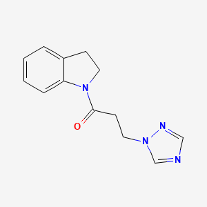 molecular formula C13H14N4O B7507068 1-(2,3-Dihydroindol-1-yl)-3-(1,2,4-triazol-1-yl)propan-1-one 