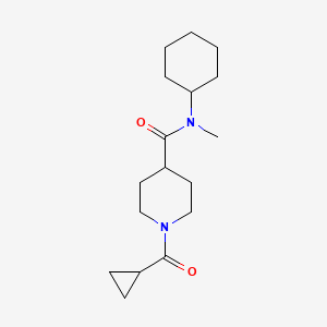 molecular formula C17H28N2O2 B7507095 N-cyclohexyl-1-(cyclopropanecarbonyl)-N-methylpiperidine-4-carboxamide 