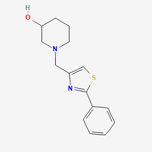 molecular formula C15H18N2OS B7507127 1-[(2-Phenyl-1,3-thiazol-4-yl)methyl]piperidin-3-ol 