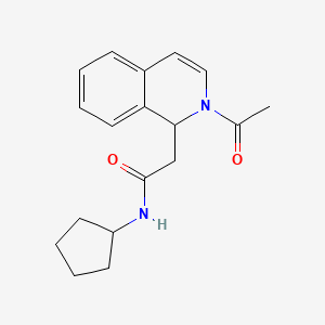 molecular formula C18H22N2O2 B7507134 2-(2-acetyl-1H-isoquinolin-1-yl)-N-cyclopentylacetamide 