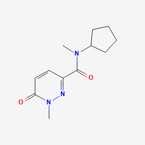 molecular formula C12H17N3O2 B7507135 N-cyclopentyl-N,1-dimethyl-6-oxopyridazine-3-carboxamide 