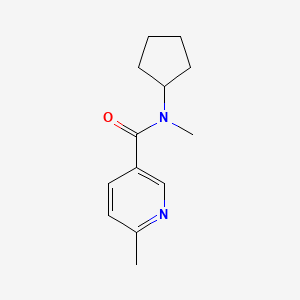 molecular formula C13H18N2O B7507146 N-cyclopentyl-N,6-dimethylpyridine-3-carboxamide 