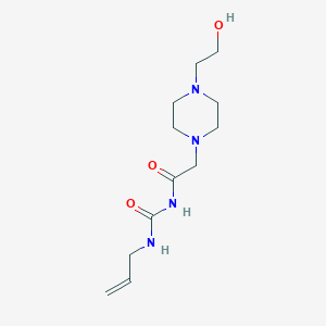molecular formula C12H22N4O3 B7507148 2-[4-(2-hydroxyethyl)piperazin-1-yl]-N-(prop-2-enylcarbamoyl)acetamide 