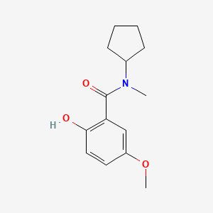 molecular formula C14H19NO3 B7507154 N-cyclopentyl-2-hydroxy-5-methoxy-N-methylbenzamide 