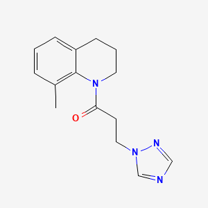molecular formula C15H18N4O B7507166 1-(8-methyl-3,4-dihydro-2H-quinolin-1-yl)-3-(1,2,4-triazol-1-yl)propan-1-one 