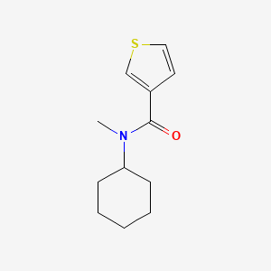 molecular formula C12H17NOS B7507180 N-cyclohexyl-N-methylthiophene-3-carboxamide 