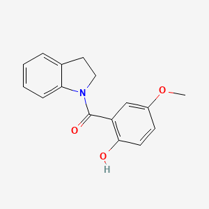 molecular formula C16H15NO3 B7507186 2,3-Dihydroindol-1-yl-(2-hydroxy-5-methoxyphenyl)methanone 