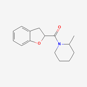molecular formula C15H19NO2 B7507202 2,3-Dihydro-1-benzofuran-2-yl-(2-methylpiperidin-1-yl)methanone 