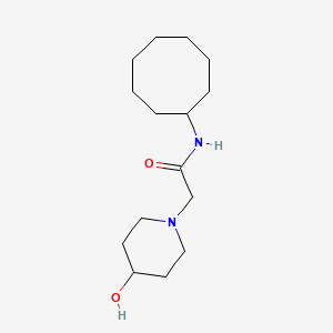 molecular formula C15H28N2O2 B7507210 N-cyclooctyl-2-(4-hydroxypiperidin-1-yl)acetamide 